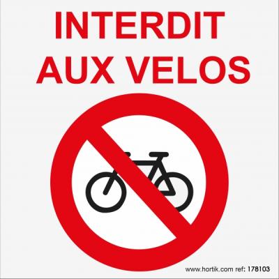 Panneau carre interdit aux velos